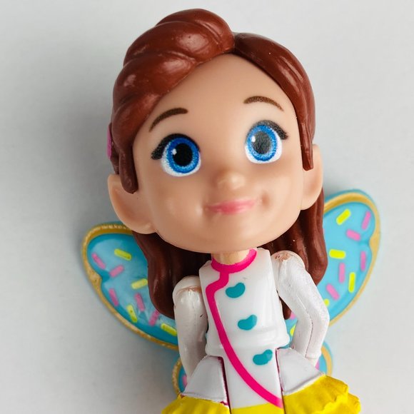 Miniature Doll Girl Fairy Blue Confetti Wings Pink Boots Pretend Toy Figure - Picture 4 of 8